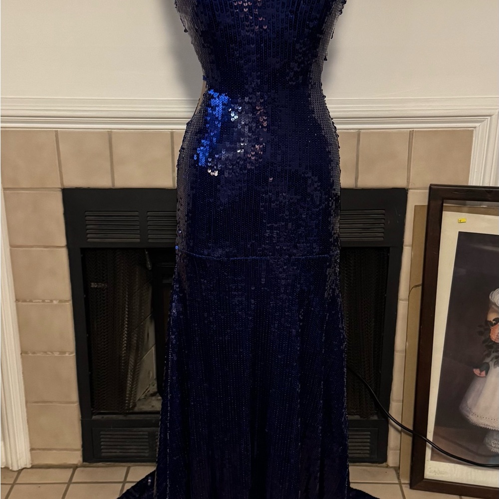 Nova Luxe Blue Sequin Prom/Pageant Dress